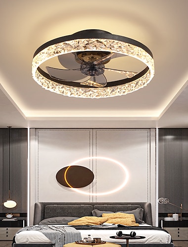  led plafondventilator licht zwart wit koffie goud 50 cm dimbare plafondventilator aluminium moderne stijl klassiek stijlvol geschilderde afwerkingen led modern 220-240v 110-120v