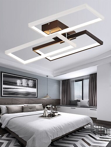  60 cm led loftslampe flush mount lys aluminium malet finish moderne 110-120v 220-240v / ce certificeret kun dæmpbar med fjernbetjening