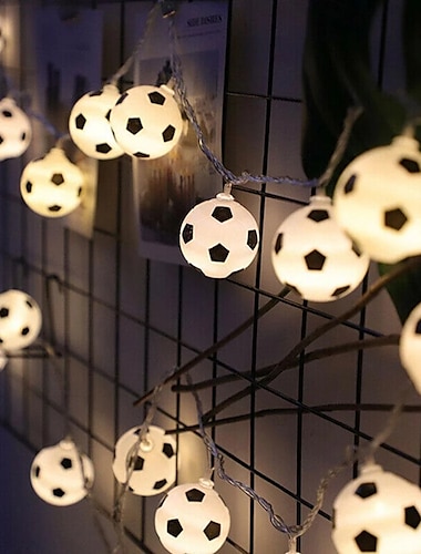  LED ποδόσφαιρο χορδές φώτα φλιτζάνι ευρώ 3m 1,5m μπαταρία ή usb παγκόσμιο κύπελλο diy ποδόσφαιρο νεράιδα φώτα μπαρ ktv club πάρτι παιδική διακόσμηση δωματίου