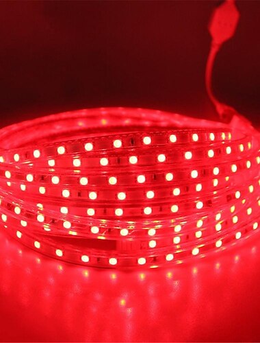  flexibilní provazový led pásek světlo 220v-240v 5050 voděodolný vysoká bezpečnost vysoký jas teplá bílá modrá červená zelená venkovní eu zástrčka