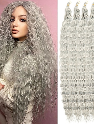  30 pulgadas de onda profunda twist crochet hair cabello trenzado sintético natural con rizos afro extensiones de cabello trenzado ombre para mujeres