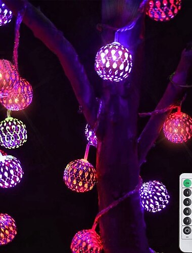  أضواء سلسلة led جهاز تحكم عن بعد 3m 20 المصابيح من الحديد المطاوع سلسلة مجوفة ضوء صندوق بطارية مقاوم للماء أو USB عملية كرة جنية أضواء عيد الميلاد حفل زفاف حديقة عطلة الديكور