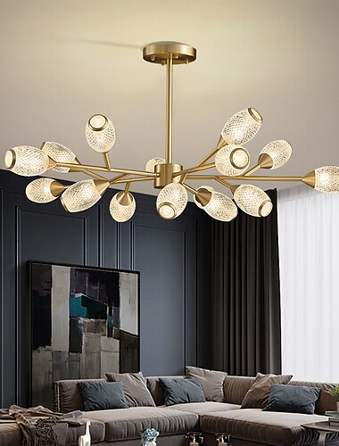  led pendelleuchte luxus moderner kronleuchter 64/84/90/100 cm sputnik design kupfer formaler stil sputnik messing moderner nordischer stil 220-240v 110-120v