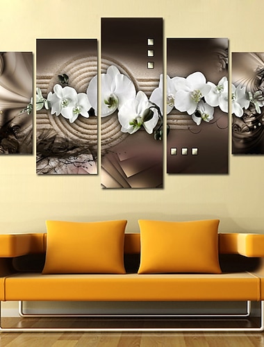  5 Panel Wandkunst Leinwanddrucke Malerei Kunstwerk Bild Blumendekoration Dekor gerollte Leinwand kein Rahmen ungerahmt ungedehnt