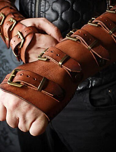  Punk y gótico Medieval Steampunk Guantes Doctor de plaga Vikingo Disfraz Hombre Vikingo Navidad Adulto Guantes