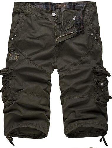  Herren Cargo Shorts Kurze Hosen Kurze Hose für Wanderer Multi Pocket Buchstabe Kurz Täglich Casual / sportlich Armeegrün Schwarz Mittlere Taillenlinie Unelastisch