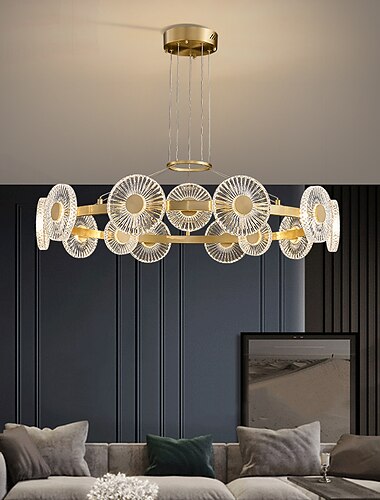  LED Pendelleuchte moderner Luxus Gold Kreis Design Sputnik Design Kronleuchter Kupfer moderner Stil Sputnik Messing 9 12 15 Köpfe 220-240V 110-120V