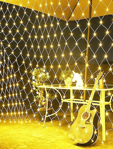  Led lampki nocne netto 1.5x1.5m 3x2m 220v ślub świąteczna wróżka łańcuch świetlny zewnętrzne wodoodporne party dekoracje świąteczne oświetlenie siatkowe z wtyczką ogonową