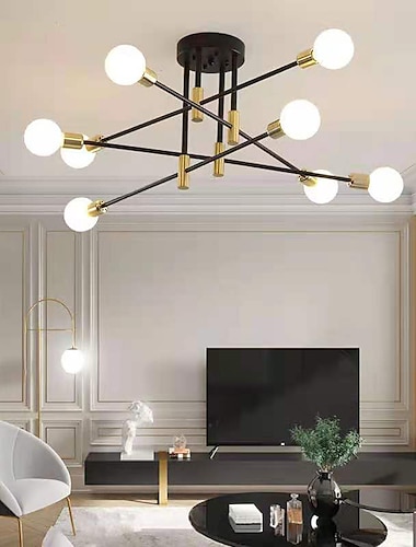  4/6/8-lichts kroonluchters geometrische vormen hanglamp metaal nieuwigheid stijlvol geometrisch geschilderde afwerkingen artistiek modern noords woonkamer slaapkamer eetkamer 220-240v 110-120vlamp niet inbegrepen