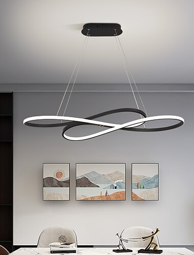  LED závěsné světlo moderní kuchyňský ostrůvek světlo černé zlato 100cm geometrické tvary zapuštěná světla hliníkové lakované povrchy 110-120v 220-240v pouze stmívatelné dálkovým ovládáním