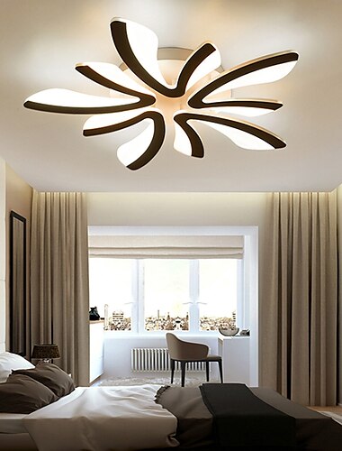  led dimmbare deckenleuchte moderner löwenzahn nordischer stil acryl deckenleuchte minimalistisches geschichtetes design wohnzimmer esszimmer lichter ac220v nur dimmbar mit fernbedienung