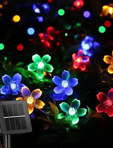  LED-Lichterketten 6,5 m 30 LEDs 1 Set Montagehalterung 1 Set warmweiß mehrfarbig Weihnachten Neujahr wasserdicht Outdoor Solar