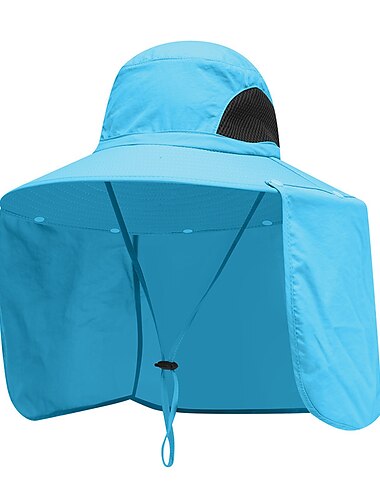  Fischerhut mit Nackenklappe, Sonnenhut mit UV-Schutz, breiter Krempe, Bonnie-Mütze für Männer und Frauen mit Nackenschutz, für Reisen im Freien, Wandern, Gartenarbeit (hellgrau)