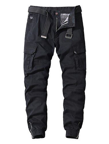  Herren Cargohosen Wanderhose Wanderhosen Militär Sommer Außen Regular Fit Ripstop Rasche Trocknung Tasche mit Reißverschluss Multi Pocket Hosen / Regenhose Unten Balkenfuß Schwarz Armeegrün Baumwolle