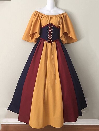  Elegant Klassisch Vintage inspiriert Kleid Maskerade Ren Faire Dienstmädchenkostüm Film-/TV-Themenkostüme Wikinger Einfarbig Damen Keltisch Seeräuber Fantasie Maskerade Party Heimkehr Festival