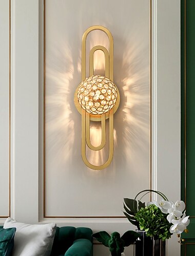 Lightinthebox levou luzes de parede luz de luxo lâmpada de parede de cristal pós-moderna simples sala de estar americano nórdico quarto cabeceira escadas fundo parede corredor iluminação de cristal