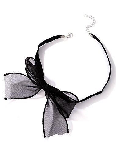  مثير أسود الدانتيل القوس عقدة طوق المختنق قلادة لينة المخملية الجلد المدبوغ المختنق ربطة عنق هدية مجوهرات للنساء المراهقات الفتيات (أسود)
