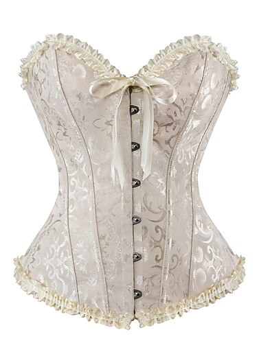  Rokoko Brustkorsett Maskerade Überbrustkorsett Cosplay Bauchkontrolle Push-Up Jacquard Jacquard Damen königlich Maskerade Party Karneval von Venedig Erwachsene Korsett