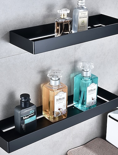  portaoggetti per doccia mensola da bagno in acciaio inossidabile 304, scaffale da bagno moderno e contemporaneo creativo dal nuovo design nero