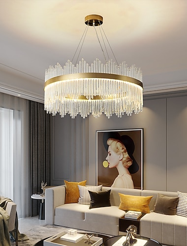  led hanglamp 50/60/80cm licht luxe europese k9 high end kristallen kroonluchter dimmen plafondlamp geschikt voor slaapkamer eetkamer studie ac110v ac220v