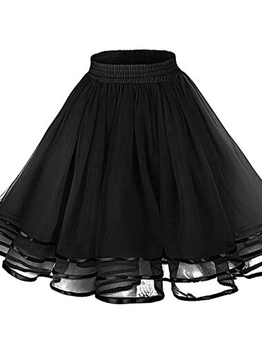  Retro Vintage 1950er Rockabilly Über dem Knie Reifrock Krinoline Tutu Unterrock Prinzessin Damen Halloween Karneval Party-Abendmode Alltagskleidung Teegesellschaft Erwachsene Rock