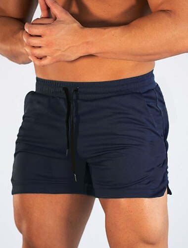  Herr Atletiska shorts 3 tums shorts Träningsshorts Korta shorts Joggingshorts Snörning Yoga Kort Solid färg Andningsfunktion Snabb tork Kort Träning Sport & Utomhus Kondition Sport Sportig Svart