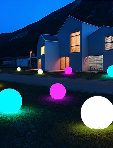  1/2pcs Floating Pool Lights Outdoor Solar Ball Moon Lamp IP68 Waterproof RGB With Remote Controller For Swimming Pool  Yard Garden KTV Bar Party Decorative Holiday Summer Lighting
