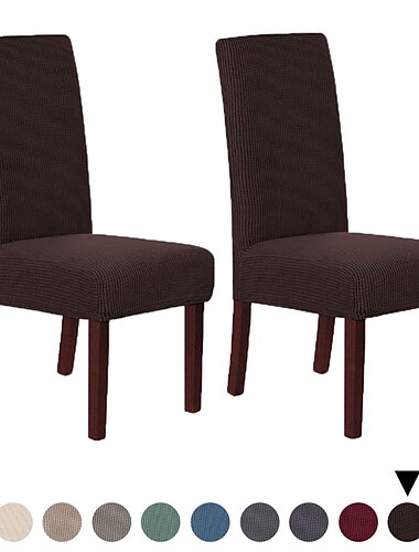  Dining Chair Cover Stretch Chair Seat Slipcover Soft Plain Burgundy Red  Solid Color Durable Washable Furniture Protector For Dining Room Party