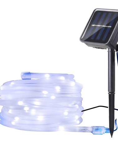  Zonne-energie Touwverlichting Buiten Waterproof 7M 12M 22m LED Lampen 50 100 Leds 200 Leds Touw Buiskabel Snoerlichten Feestvakantie Tuinverlichting