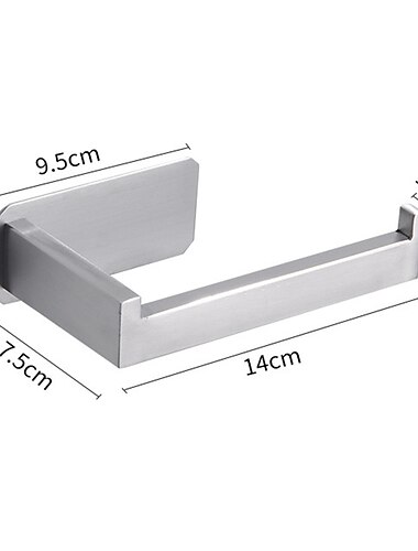  Toilettenpapierhalter selbstklebend 304 Edelstahl für Bad und Küche (schwarz/Nickel gebürstet)