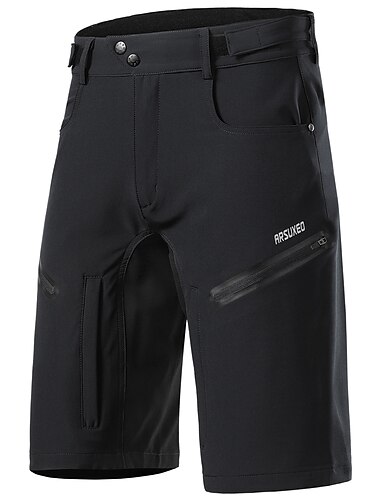  Arsuxeo Herren MTB-Fahrradhose Fahrradshorts Fahhrad Weite Shorts Unterteile Lässiger Schnitt Mountainbike MTB Straßenradsport Sport Atmungsaktiv Schnelltrocknend Wasserdichter Reißverschluß tragbar
