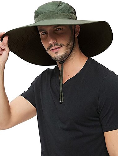  Sonnenhut mit breiter Krempe UPF50+ wasserdicht verpackbar schnell trocknend Frühling Sommer Polyester Hut zum Angeln Camping&amp; Wandern