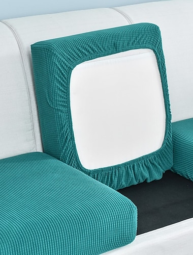  Stretchsofa Sitzkissenbezug Schonbezug elastisch Couch Sessel Loveseat 4 oder 3 Sitzer grau einfarbig massiv weich strapazierfähig waschbar