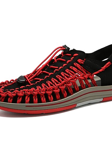  heren gevlochten touw sportsandalen – ademende outdoor waterschoenen met verstelbaar trekkoord voor wandelen en strandactiviteiten