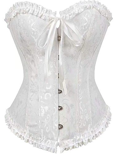  Corset Women's Plus Size Corsets Corsets Country Sexy Lady Sweetheart Tummy Control Push Up Jacquard Abstract Flower Hook & Eye Lace Up Nylon / Cotton  Wedding Special Home Outfits