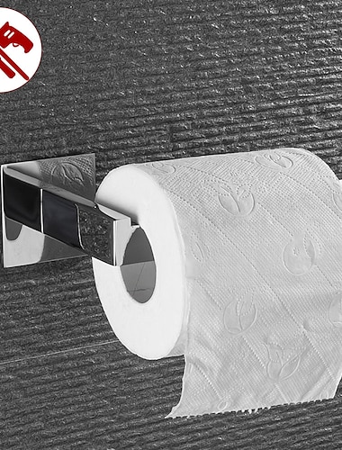  επιτοίχια ανοξείδωτη θήκη για χαρτί υγείας μπάνιου, νέας σχεδίασης αυτοκόλλητη δημιουργική διακόσμηση μπάνιου από μεταλλικό χάλυβα χαμηλού άνθρακα 1 τμχ