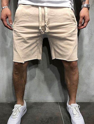  Bărbați Pantaloni scurți de sudoare Bermude Cordon Talie elastică Scrisă Respirabil Sport Scurt Zilnic Plajă Bumbac Sportiv Casual Negru Alb Micro-elastic