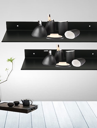  cremagliera a parete accessori da bagno mensole da bagno in alluminio nero mensola da cucina mensola doccia portaoggetti 30-50 cm