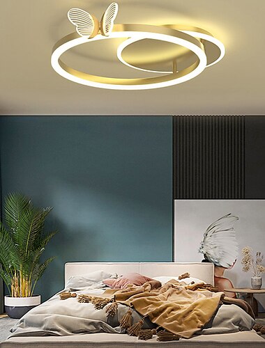  led plafondlamp 45 cm dimbare cirkel ontwerp inbouw verlichting acryl artistieke stijl moderne stijl goud nordic stijl vlinder 220-240v
