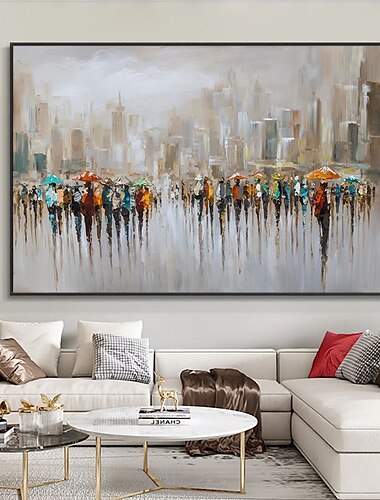 Ölgemälde handgemachte handbemalte Wandkunst Menschen Landschaft abstrakte Bilder Heimtextilien Dekor gestreckter Rahmen fertig zum Aufhängen