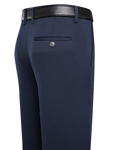  Herre Bukser Pæne bukser Slacks Flade frontbukser Suit Bukser Lige ben Geometri Strækbart Nej-jern Formel Bryllup Forretning Klassisk Stil Afslappet Sort Marineblå Høj Talje Elastisk