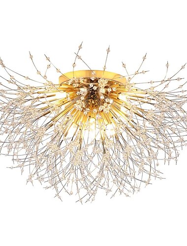  50/60/70cm LED Deckenleuchte 5 6 8 Köpfe einzigartiger Globus Löwenzahn Design Kronleuchter nordischen künstlerischen Stil Feuerwerk Kristalllampe Wohnzimmer Esszimmer Schlafzimmer Barlampe