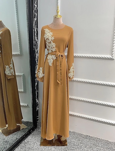  Femme Robe Arabe Robe musulmane Abaya arabe Ramadan Broderie Adulte Robe Soirée, Halloween