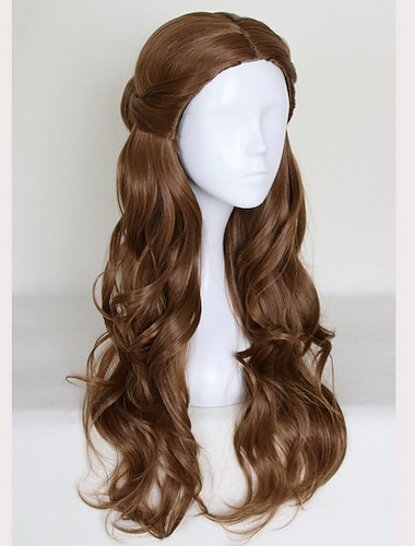  تأثيري الباروكات بني مموج شعر مستعار صناعي طويل / متوسط الشعر المستعار نسائي الشعر المستعار للحفلة