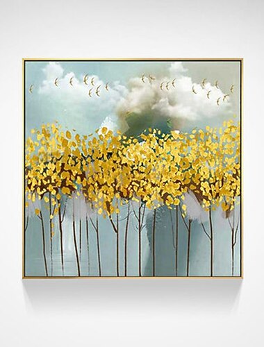  Peinture à l'huile à la main peint à la main art mural moderne feuille d'or arbre abstrait décoration de la maison décor toile roulée sans cadre non étiré