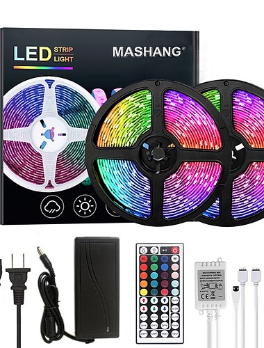  20m 4x5M Flexible LED-Lichtleisten Lichtsets Leuchtbänder RGB 1200 LEDs 2835 SMD 8mm 1 Set RGB Weihnachten Neujahr Wasserfest Schneidbar Dekorativ 100-240 V / Selbstklebend