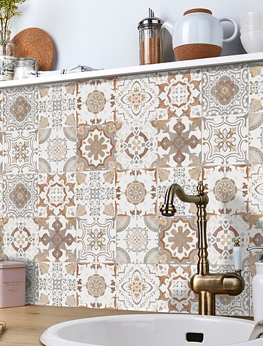  24/48 Stück wasserdichte, kreative, industrielle Stil-Küche, Badezimmer, Wohnzimmer, selbstklebende Wandaufkleber, wasserdichte Fliesenaufkleber