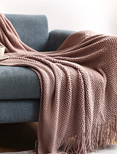  gooi deken wit voor bank fauteuil bed gebreide decoratief zacht warm gezellig lichtgewicht voor lente zomer