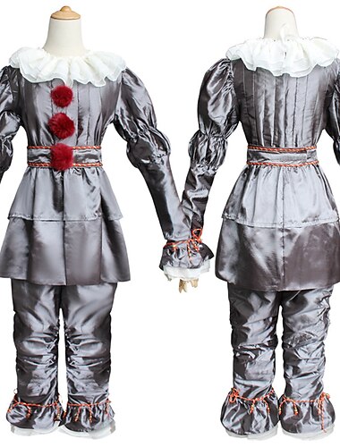  Pennywise-Kostüm für Paare aus „Es“, Clown, Killerclown, Cosplay-Kostüm, Outfits, gruseliges Kostüm, Horrorfilmfigur, einfache Karnevalskostüme für Erwachsene, Männer und Frauen, Paare