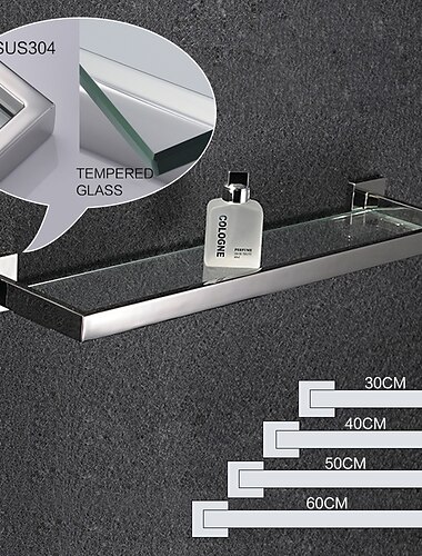  Mensola del bagno / Arredi bagno Lunghezza regolabile / Nuovo design / Creativo Moderno Acciaio inossidabile / Vetro temperato / Metallo 1 pc - Bagno Montaggio su parete